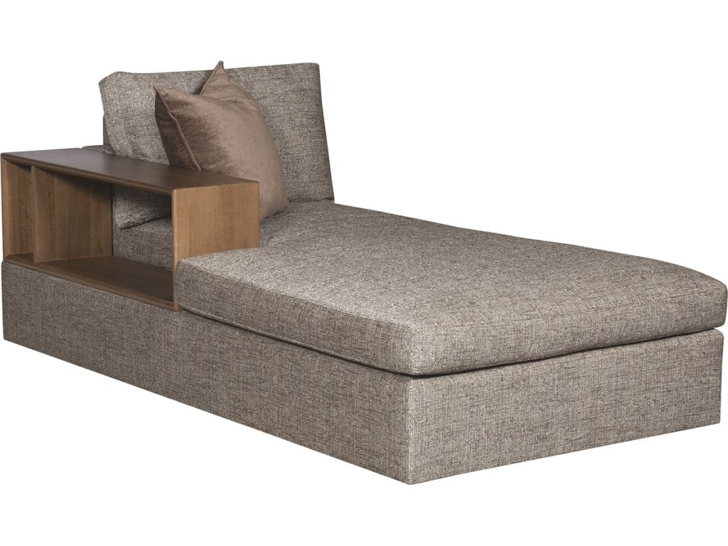 Embrace Left Wood Shelf Arm Chaise - image 1