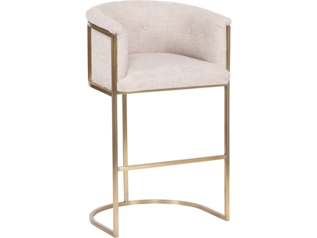 Skye Button Back Metal Frame Bar Stool - image 1