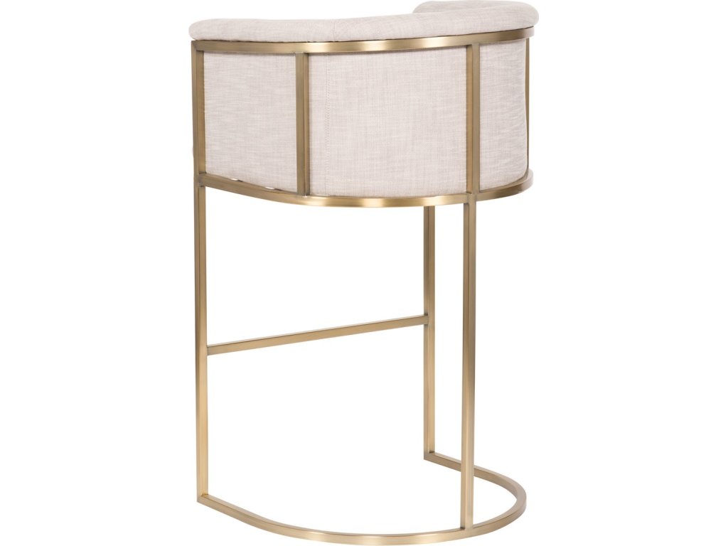 Skye Button Back Metal Frame Bar Stool - image 2