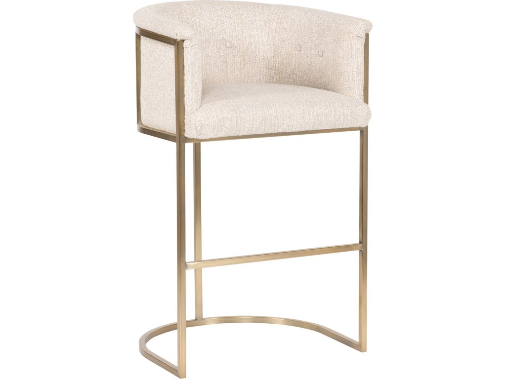 Skye Button Back Metal Frame Bar Stool - image 4