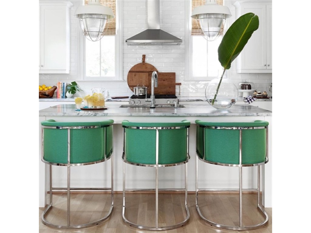 Skye Channel Back Metal Frame Counter Stool - image 2