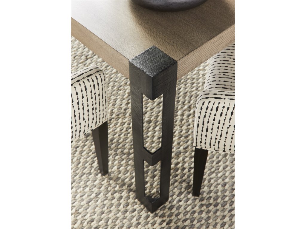 Fret Dining Table w/Textured Metal Fret Leg - image 1