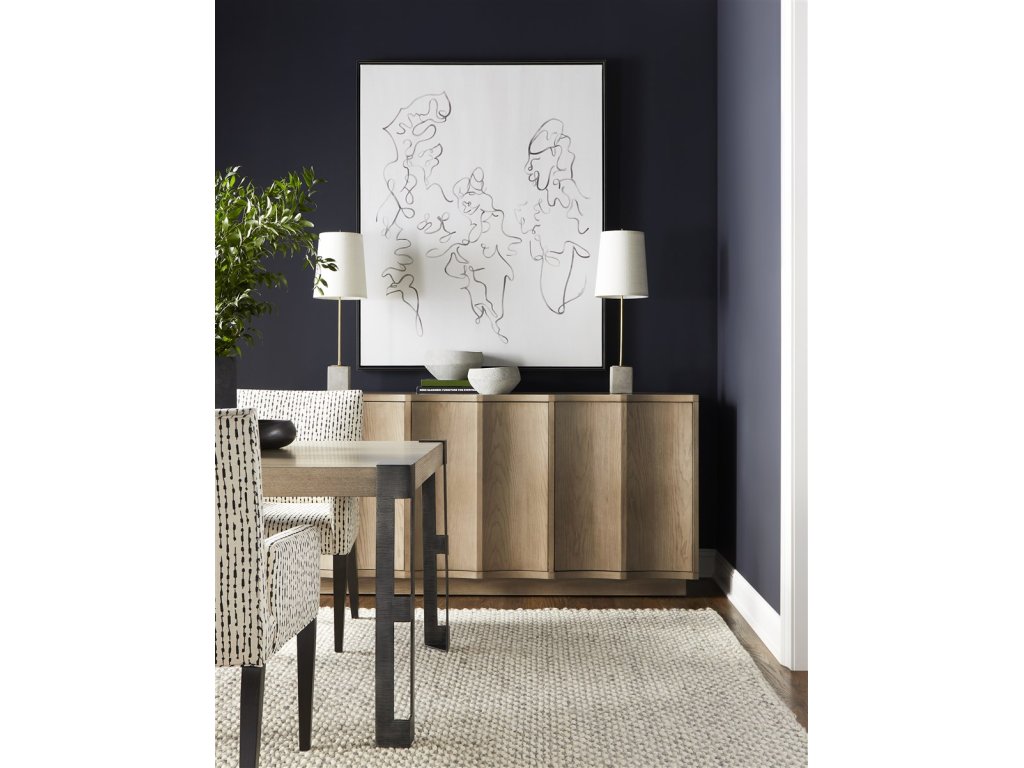 Fret Dining Table w/Textured Metal Fret Leg - image 2