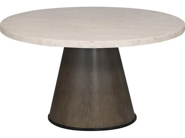 White Travertine 54" Round White Travertine Top, 54" Round
