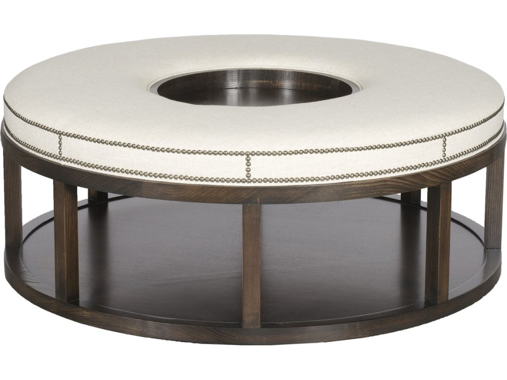 Wayland Round Wood Ottoman - main image