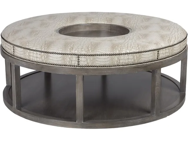 Wayland Round Wood Ottoman
