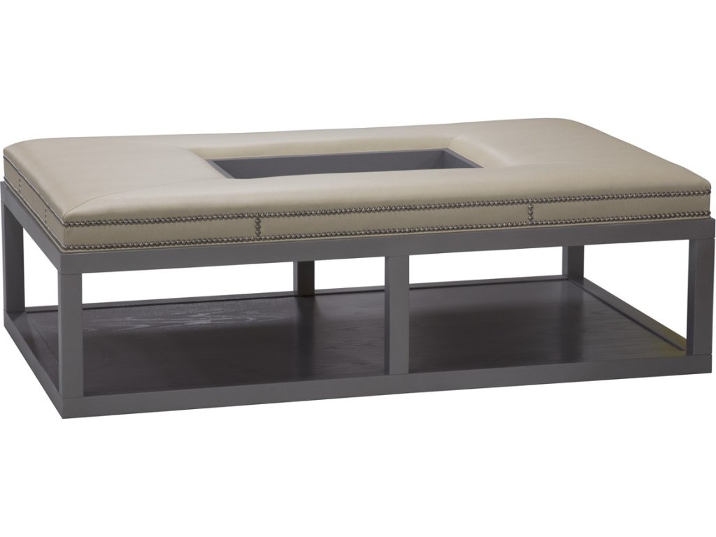 Wayland Large Rectangular Wood Ottoman - image 1