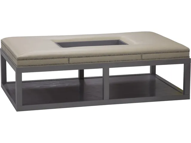Wayland Large Rectangular Wood Ottoman - Alternative View
