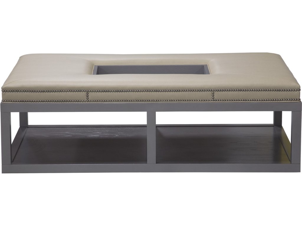 Wayland Large Rectangular Wood Ottoman - main image