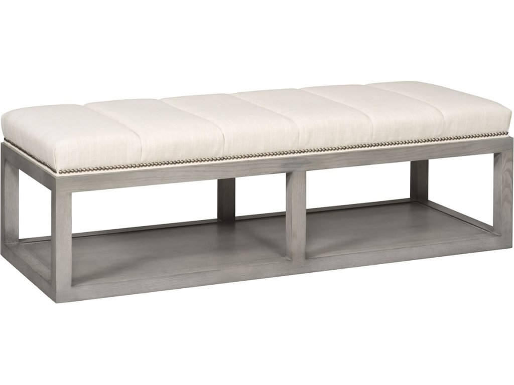 Wayland Thin Rectangular Wood Ottoman - image 1