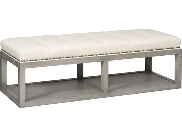 Wayland Thin Rectangular Wood Ottoman - Alternative View