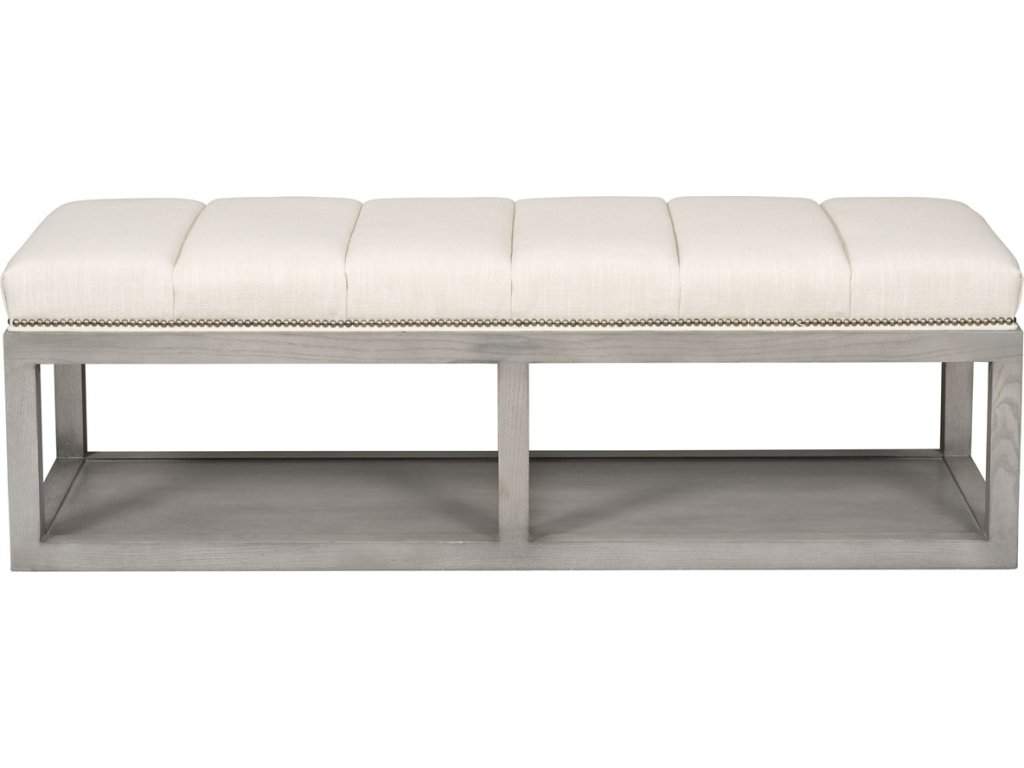 Wayland Thin Rectangular Wood Ottoman - main image