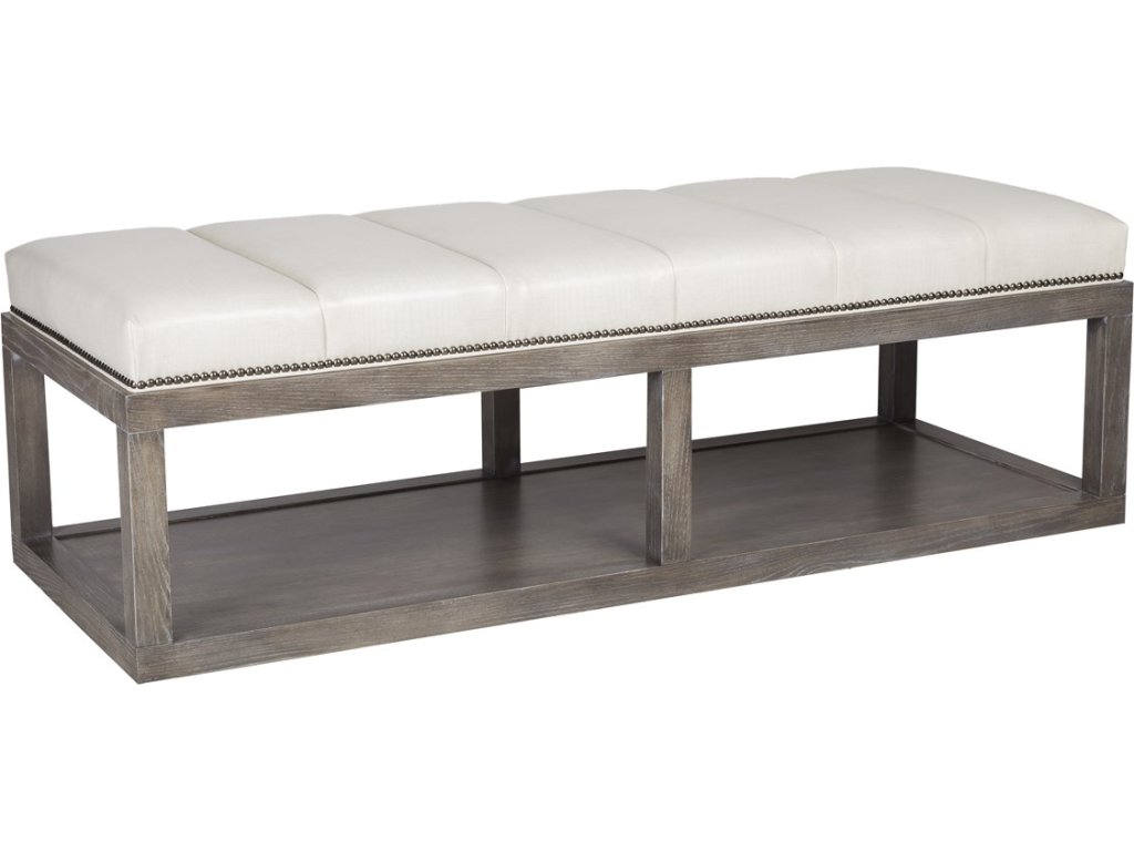Wayland Thin Rectangular Wood Ottoman - image 3