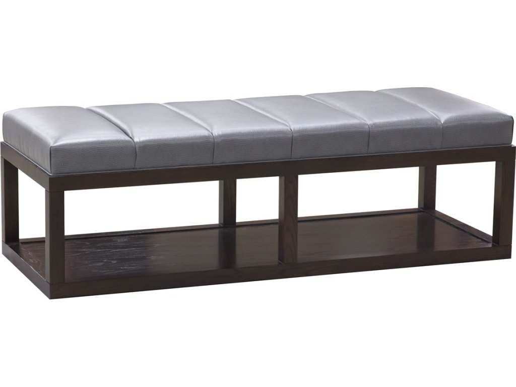Wayland Thin Rectangular Wood Ottoman - image 1