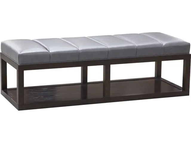 Wayland Thin Rectangular Wood Ottoman - Alternative View