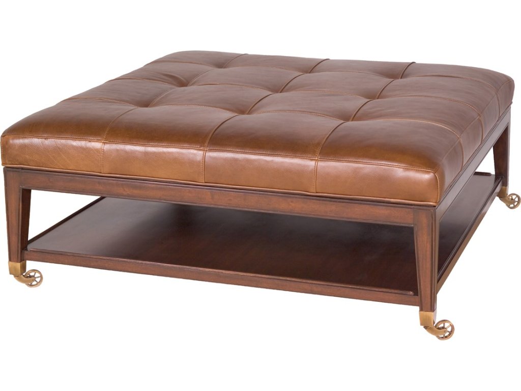 Tucker Leather Ottoman - image 2
