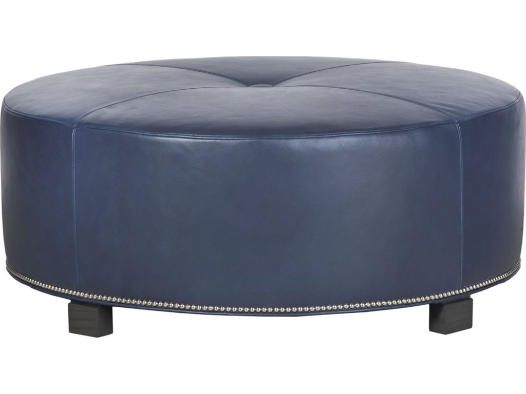 Reynolds Leather Circular Ottoman - image 1