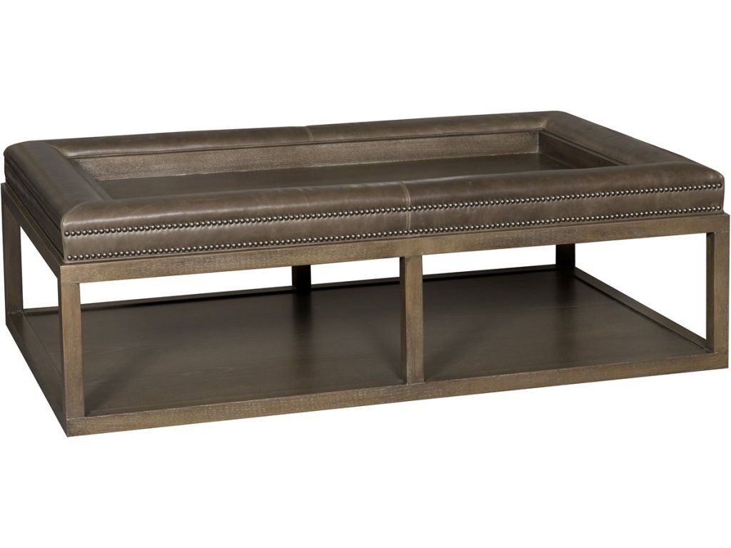Wayland Leather Ottoman - image 1