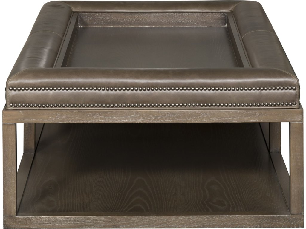 Wayland Leather Ottoman - image 2