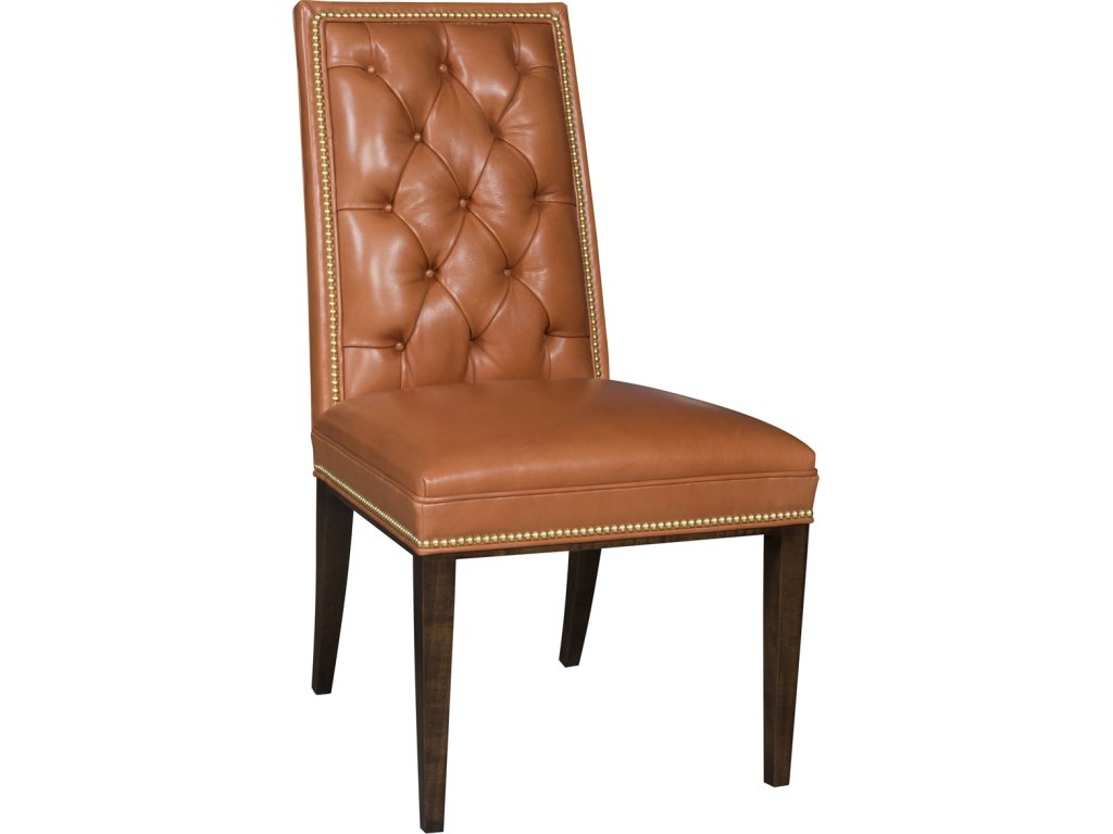 Hanover Leather Button-Back Side Chair - image 1