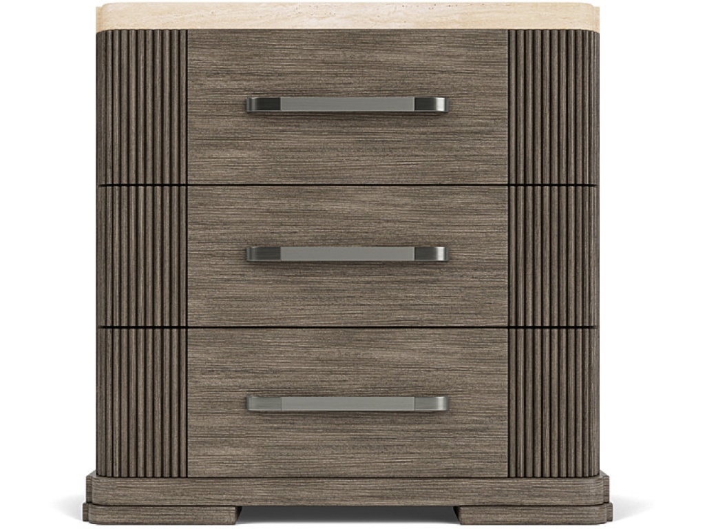 Stone Top Three Drawer Nightstand - main image
