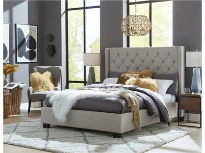 Verona Upholstered Footboard Storage Bed in Speckled Grey - Alternative View