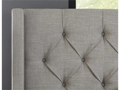 Verona Upholstered Platform Bed in Speckled Grey