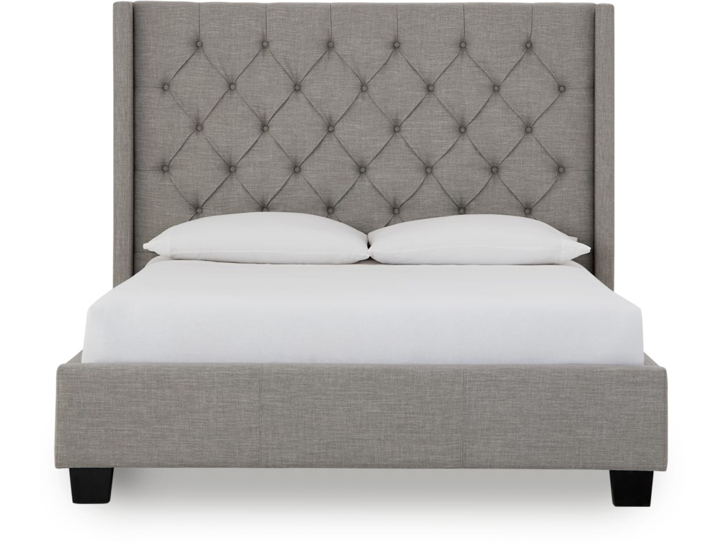 Verona Upholstered Platform Bed in Speckled Grey - image 2