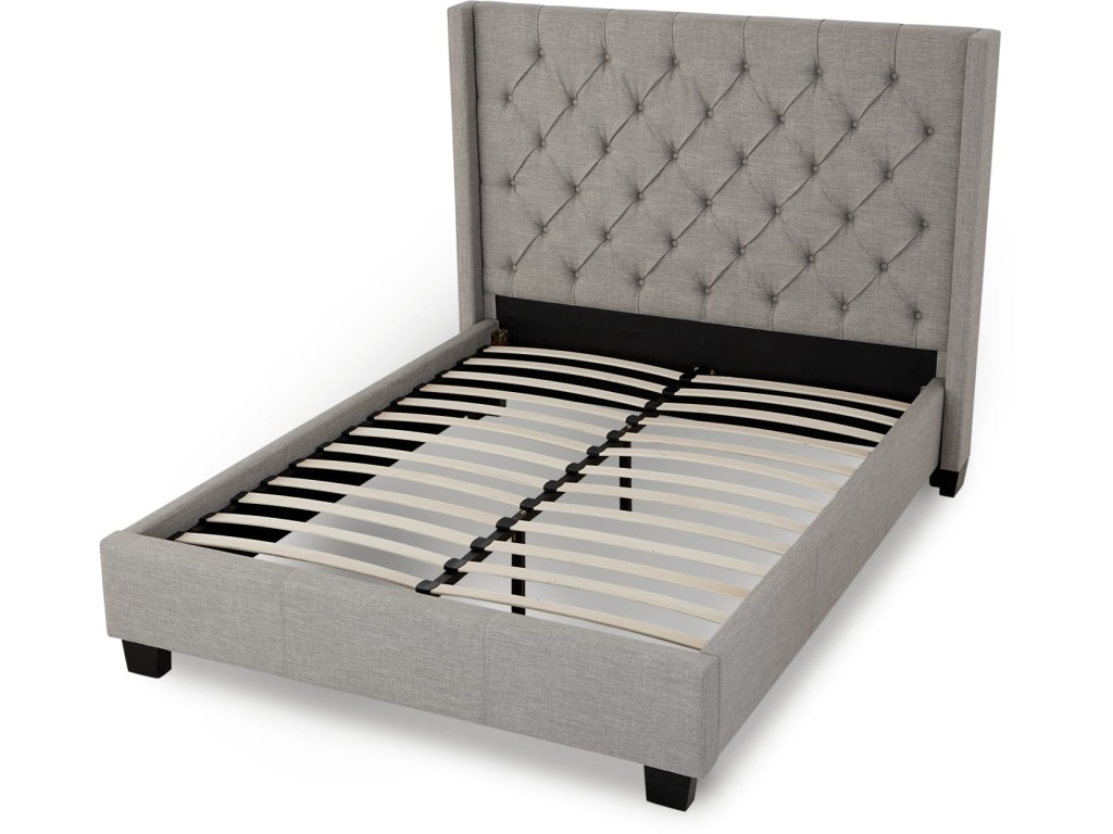 Verona Upholstered Platform Bed in Speckled Grey - image 4