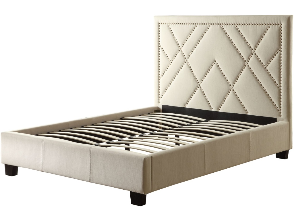 Vienne Nailhead Upholstered Platform Bed in Powder - image 4