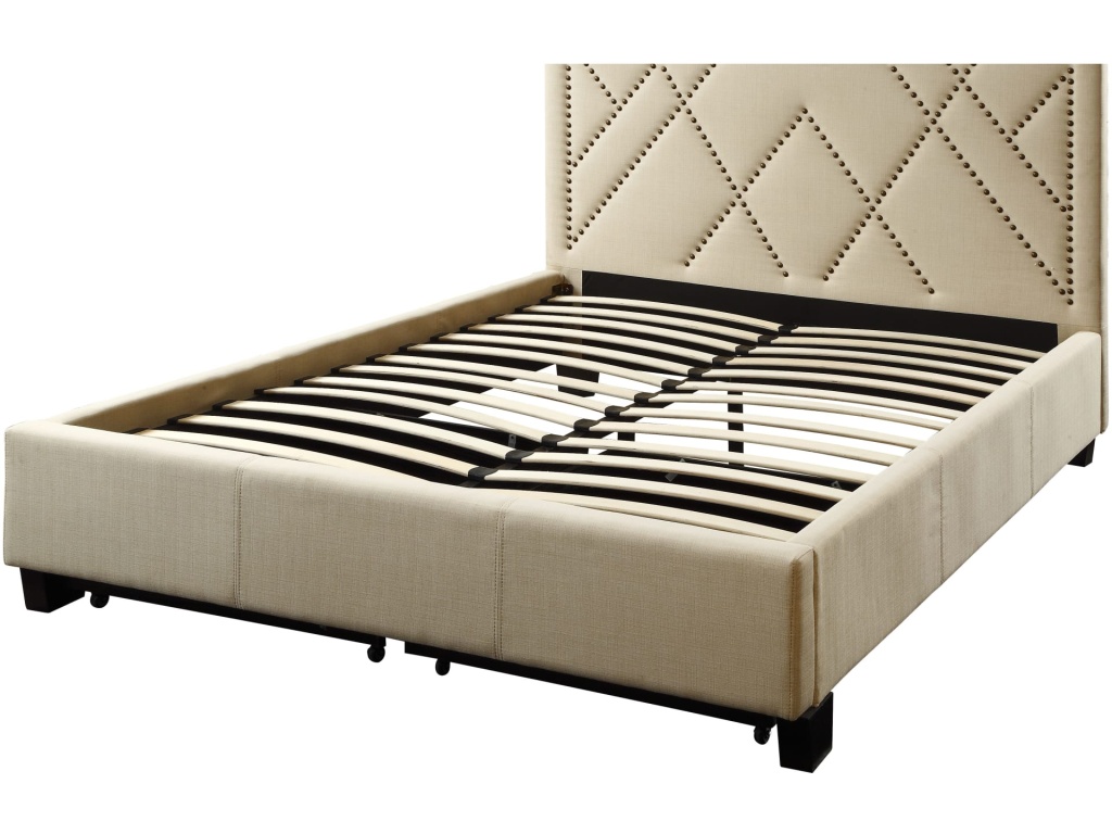 Vienne Nailhead Upholstered Platform Storage Bed in Powder - image 7