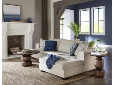 Virton Solid Wood Round Coffee Table in Smoked Brown - Alternative View