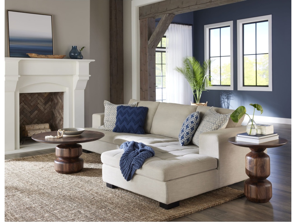 Virton Solid Wood Round End Table in Smoked Brown - image 1