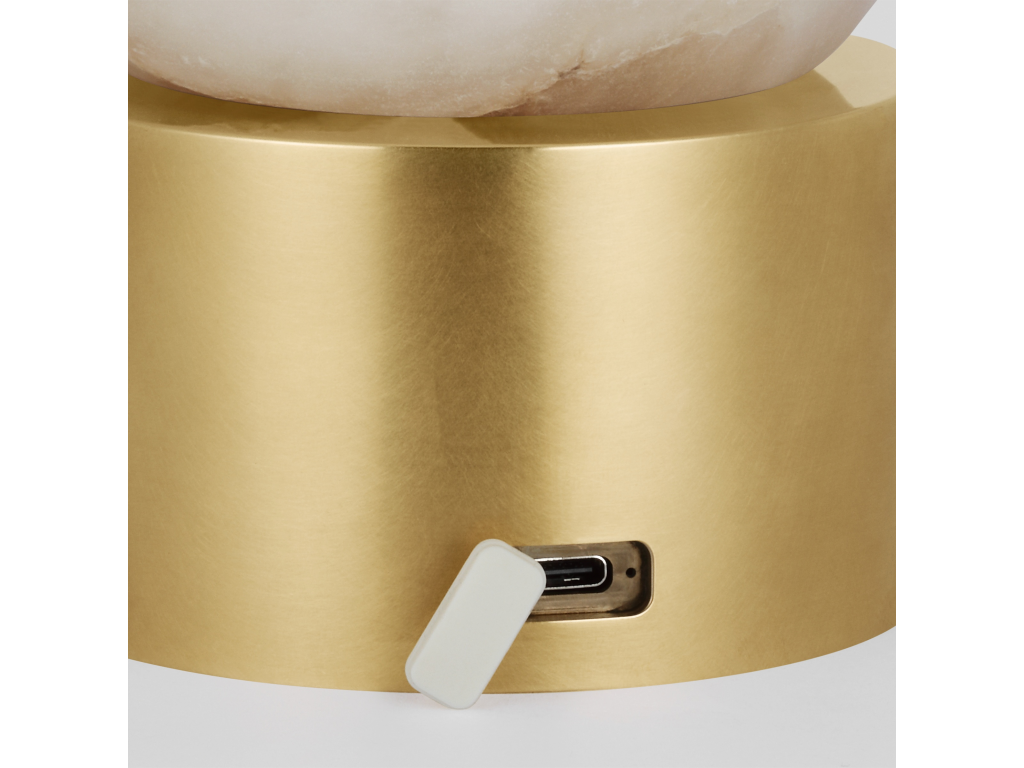 Mina Alabaster Accent Rechargeable Table Lamp - image 1