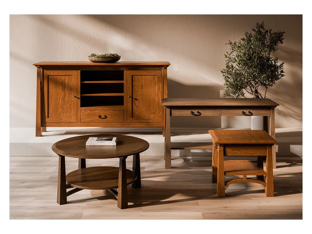 Amish Furniture of NE Artesa End Table With Drawer, alternate view 2