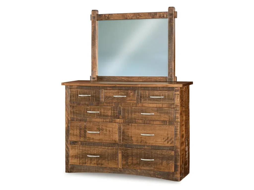 Denver 9 Drawer Dresser – 42″H Mirror Dresser Mirror, primary thumbnail