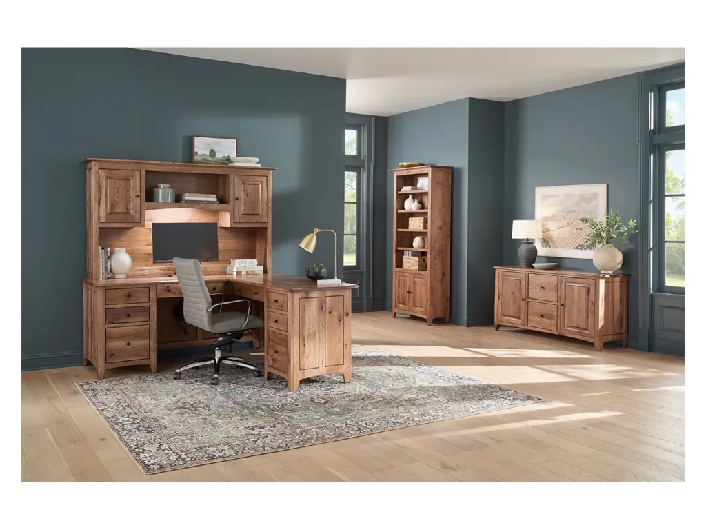Dover Single Pedestal Desk Executive Desk, alternate view 1