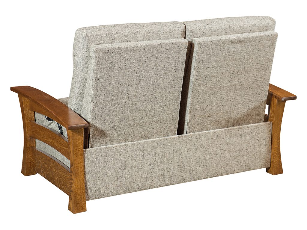 Amish Furniture of NE Barrington Wall Hugger Loveseat Recliner Reclining Loveseat, alternate view 3
