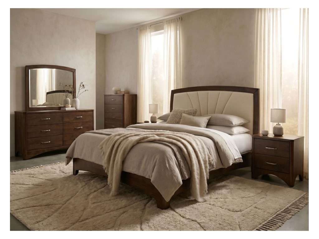 Woodmont Bed With Fabric Headboard Upholstered Bed, alternate view 4