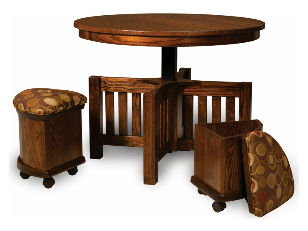 5 Piece Round Table Bench Set with Storage Benches Accent Bench, alternate view 1