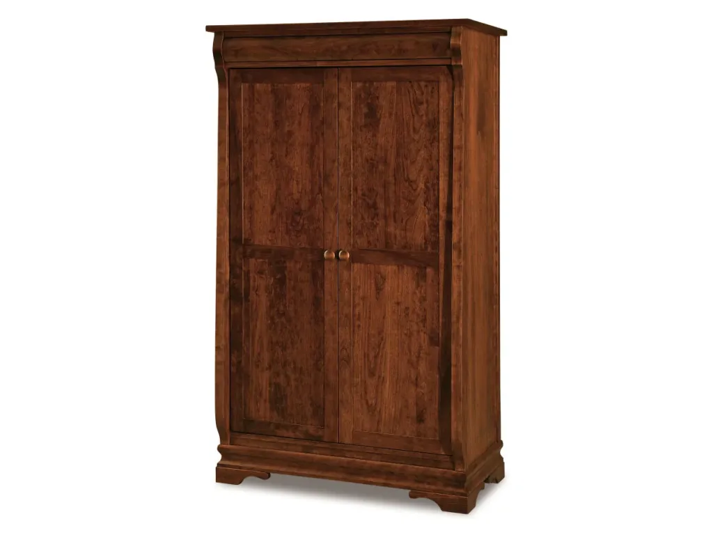 Amish Furniture of NE Chippewa Sleigh Wardrobe Armoire – 43″W, primary thumbnail