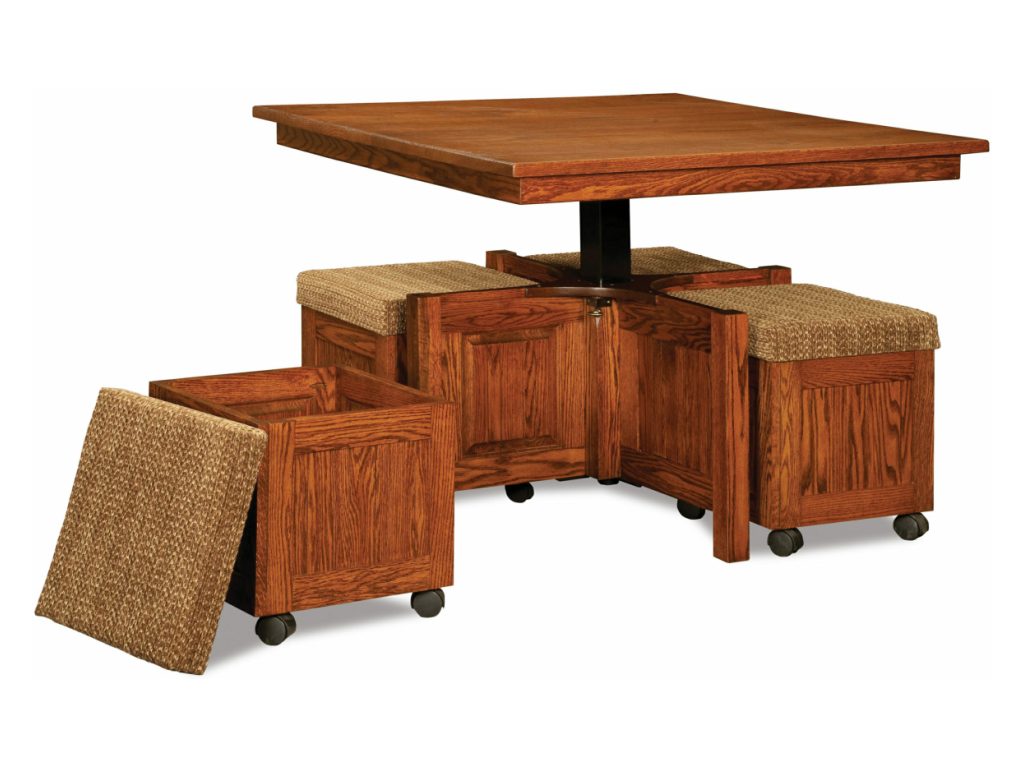 Five Piece Square Table Bench Set Accent Bench, alternate view 1