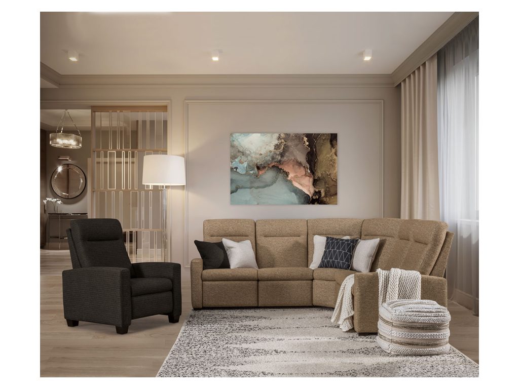 Harmony Wallhugger 5 Piece Sectional Modular Sectional, alternate view 3