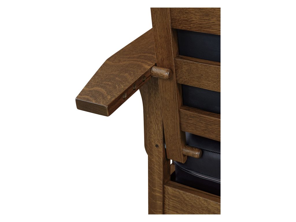 Amish Furniture of NE Bow Arm Slat Morris Chair with Footstool, alternate view 2