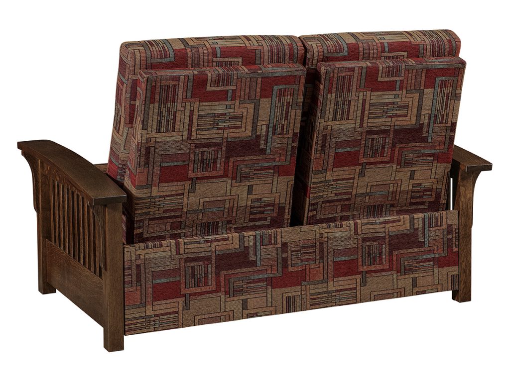 Amish Furniture of NE Skyline Slat Wall Hugger Loveseat Recliner Reclining Loveseat, alternate view 3