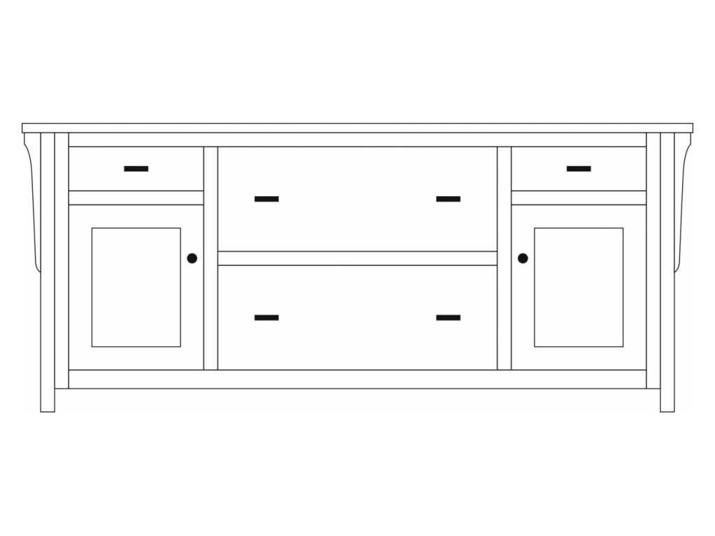 Boston Credenza – 72″W Credenza Cabinet, alternate view 2