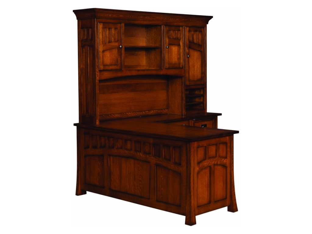 Bridgefort Mission Corner Desk With Hutch – 76″W Hutch, alternate view 1