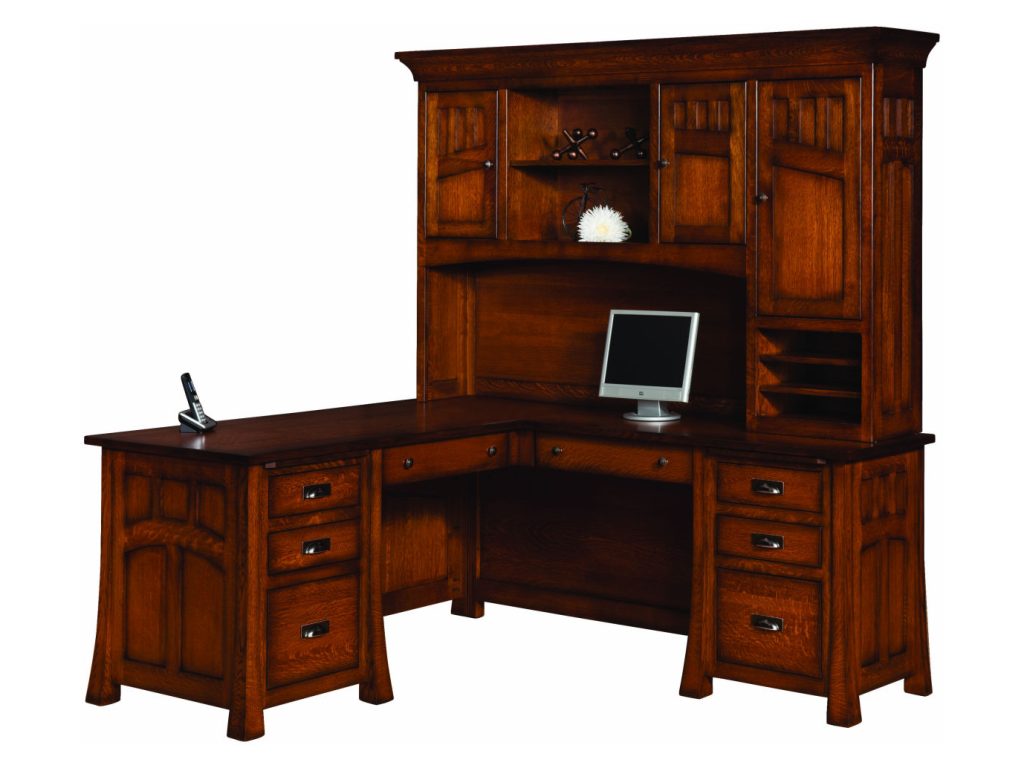 Bridgefort Mission Corner Desk With Hutch – 76″W Hutch, primary thumbnail