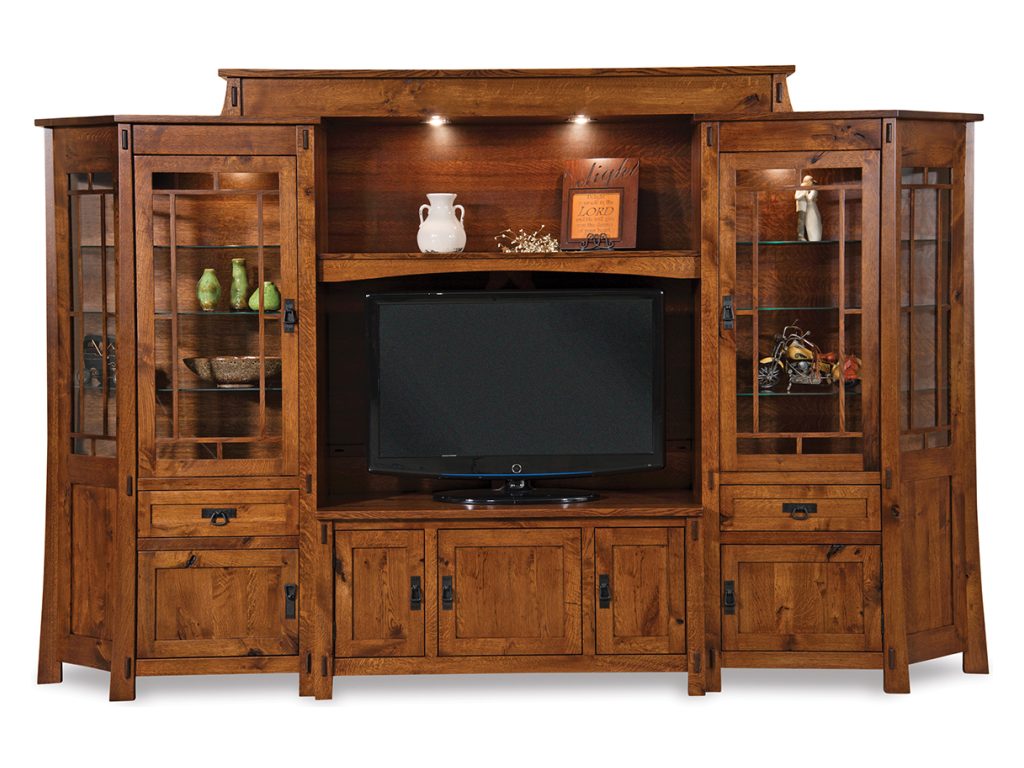 Amish Furniture of NE Modesto 6 Piece Wall Unit Entertainment Center, primary thumbnail