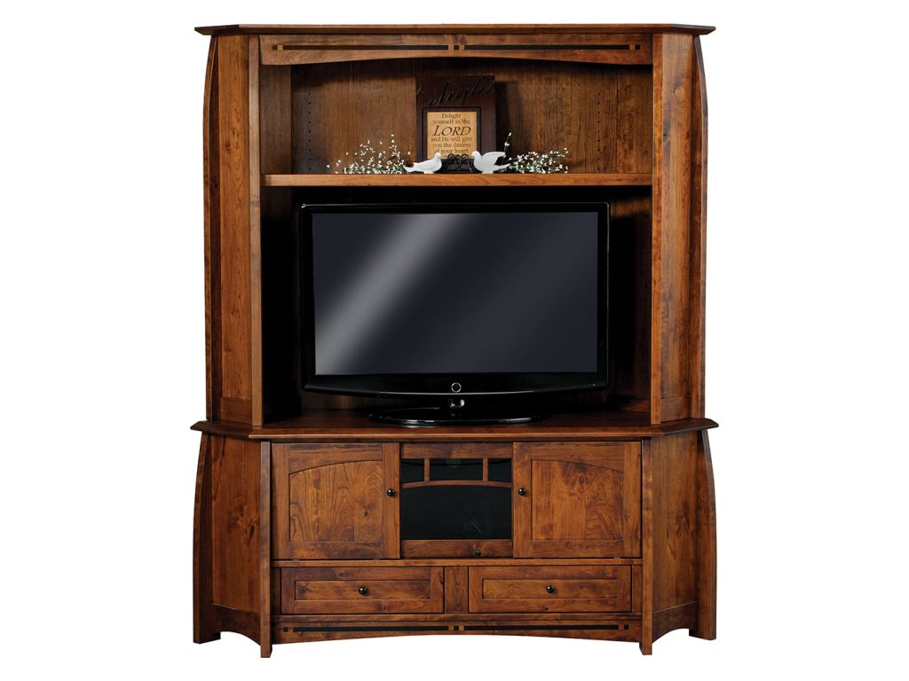 Boulder Creek 2 Piece Media Corner Console with Hutch Hutch Cabinet, primary thumbnail